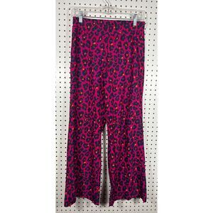 Jude Connally pink Leopard print cropped pants size XS